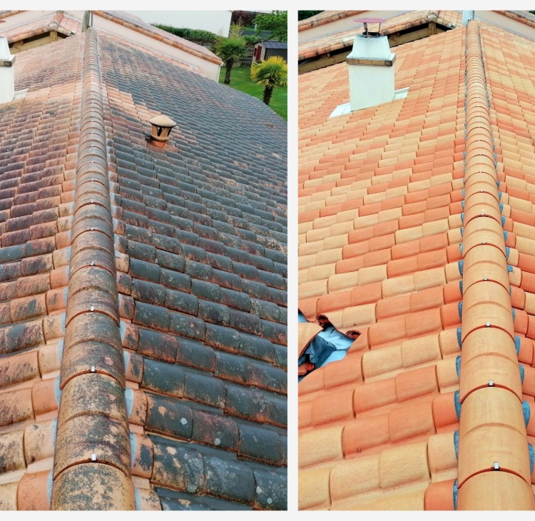 Master Nettoyage - nettoyage toiture avant après